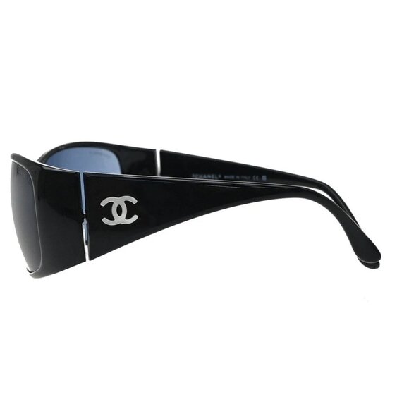 CHANEL CC Logos Sunglasses Eye Wear Plastic 5087-H Black Italy 60RF637 - Picture 2 of 13